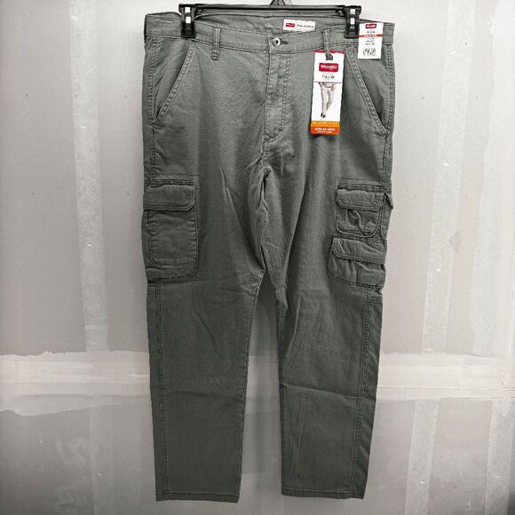Wrangler Regular Taper Cargo Pants Green Mens 36x30 Stretch Workwear 5 Star New - Picture 9 of 9